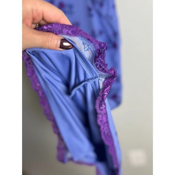 Wild Fable Lavender Purple Floral Lace Trim Mini Slip Dress Size Small Women’s - Picture 6 of 9